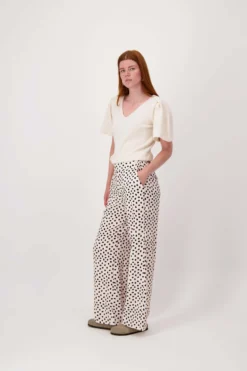 wijde broek met stip print