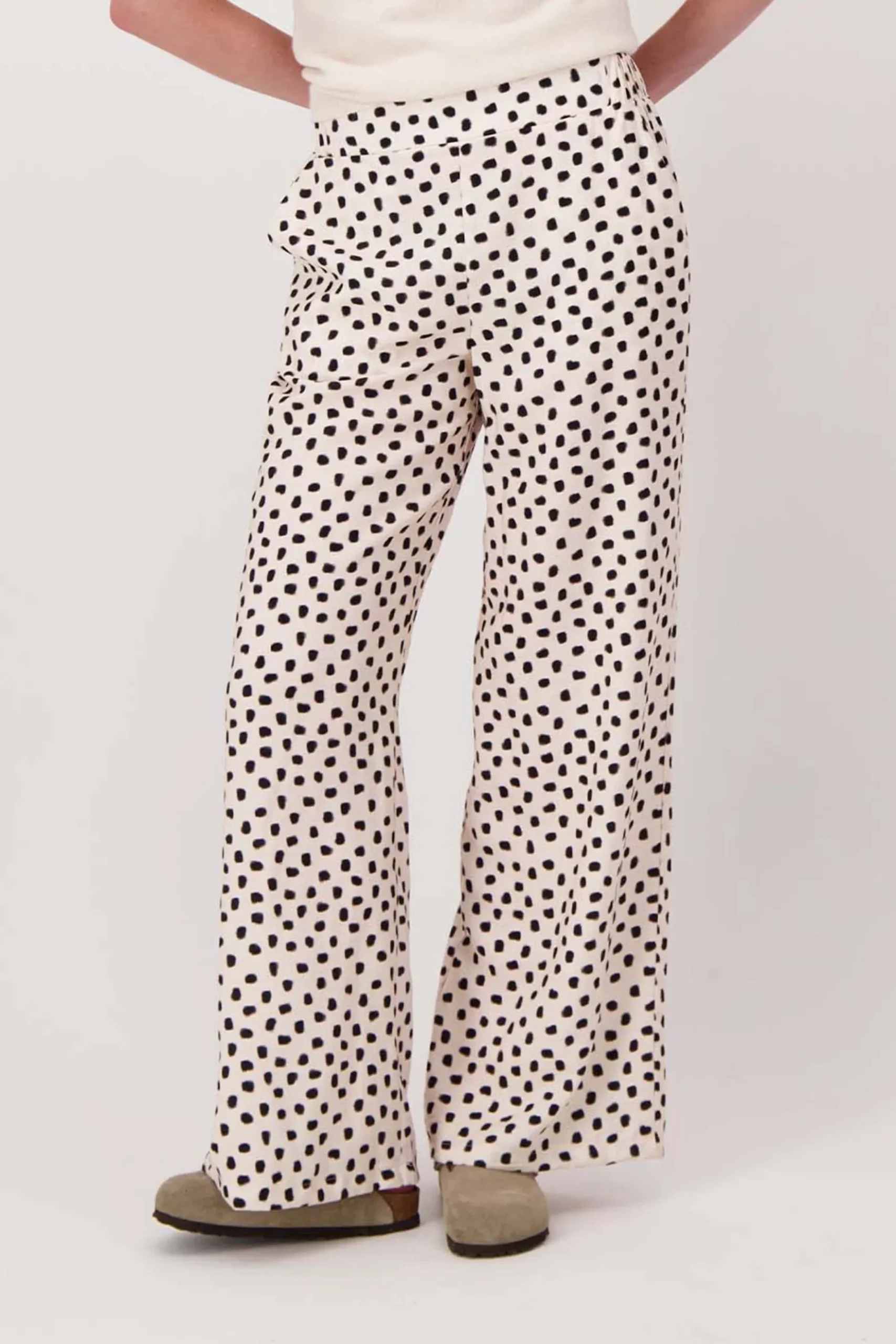 wijde broek met stip print