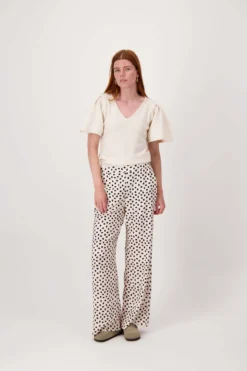 wijde broek met stip print