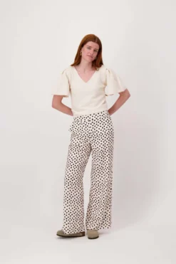 wijde broek met stip print