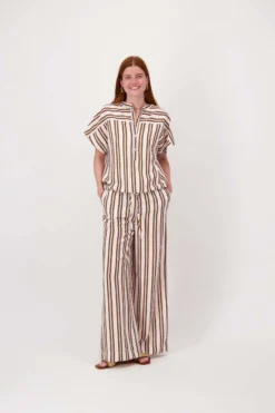wijde broek met strepen