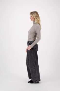 wijde denim met glitter
