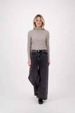 wijde denim met glitter