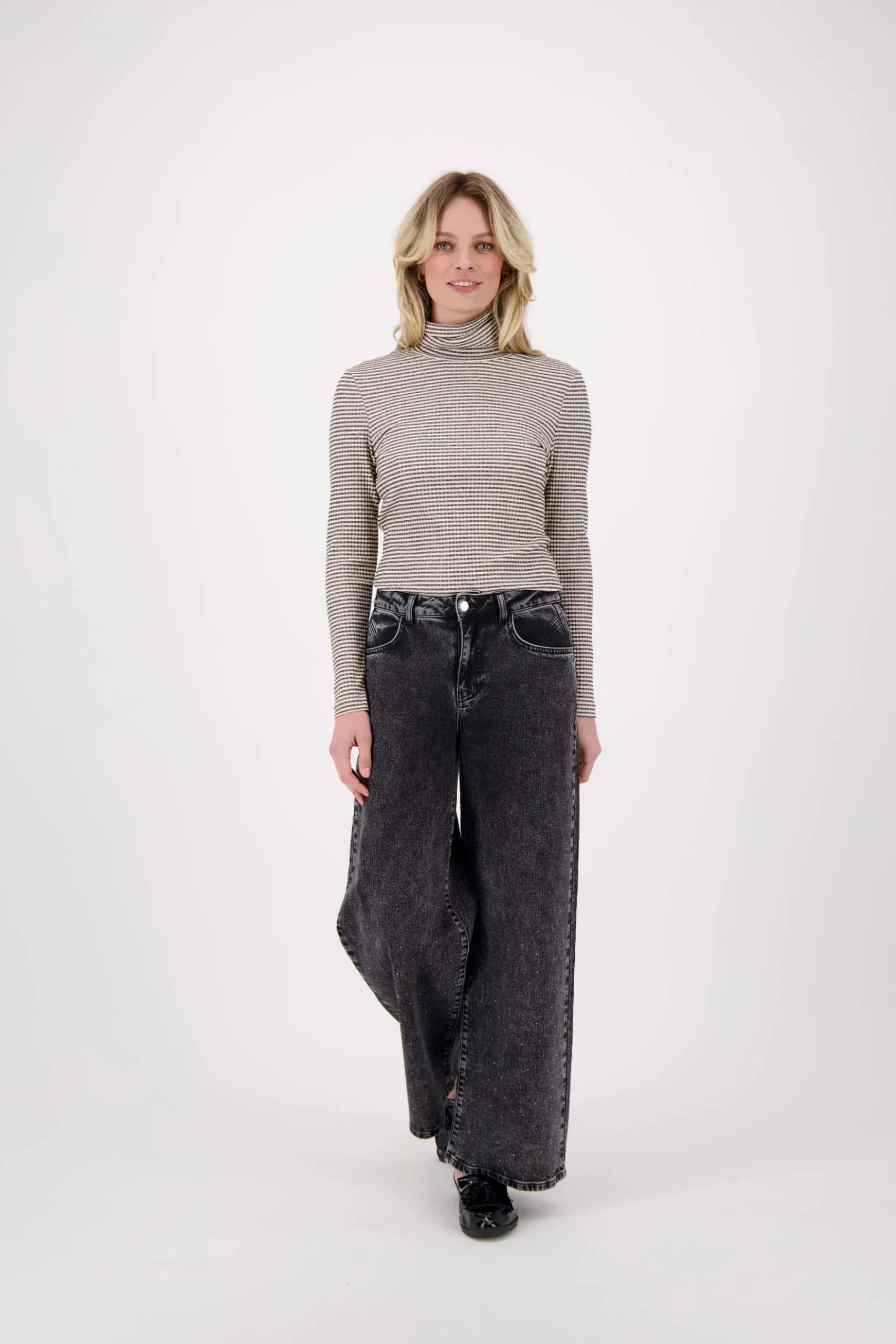 wijde denim met glitter