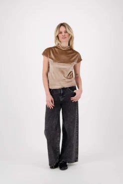 wijde denim met glitter
