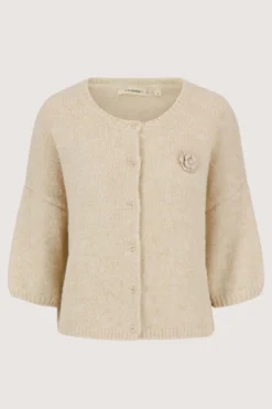 zacht basis vest met vleermuis mouwen en broche